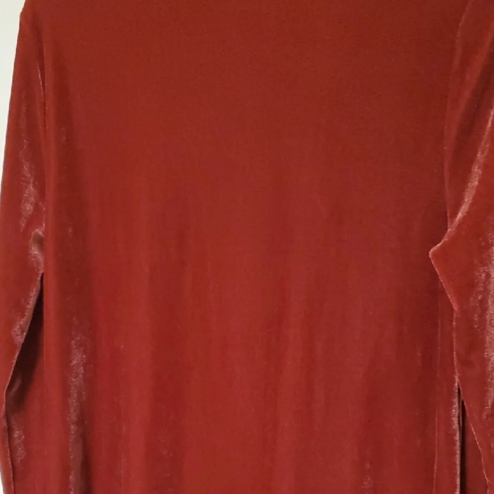 Soft Surroundings Maroon Velvet Like Mandarin Collar Tunic Medium